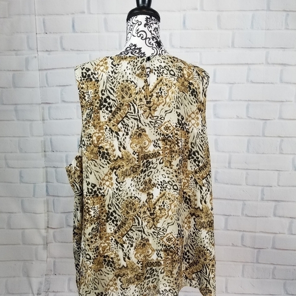 Maggie Barnes 3x lined animal print sleeveless top - Picture 11 of 11